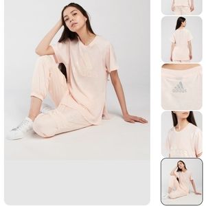 Adidas Performance Glam On Aero Ready T-Shirt Pink Tint Sz XL Ret:$35